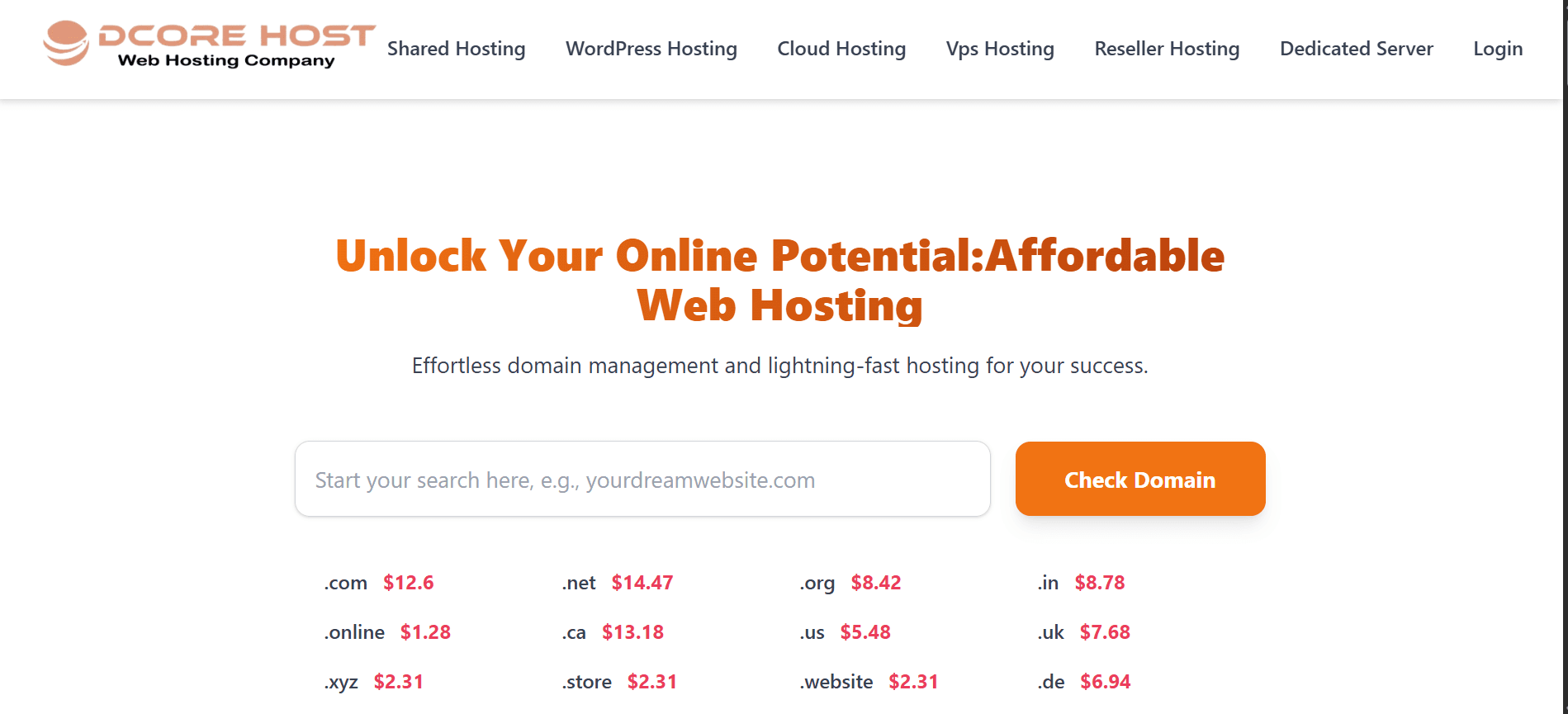 Web Hosting & Domain Platform